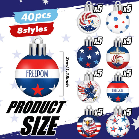 HyDren 3 cm patriotic ball ornament for versatile decor.