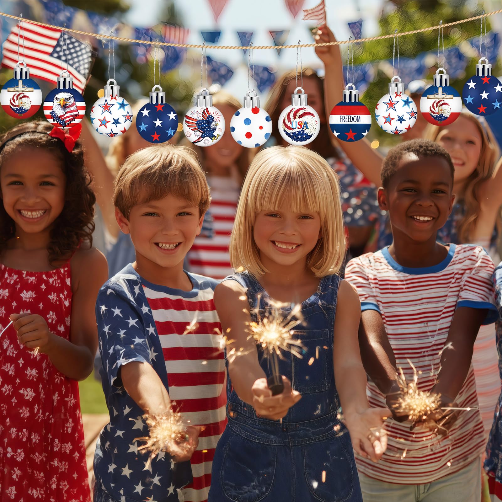 HyDren stars-and-stripes ornament adds USA flair.