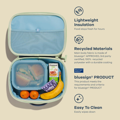 Hydro Flask lunch box fits inside backpacks, ideal for school and trips.