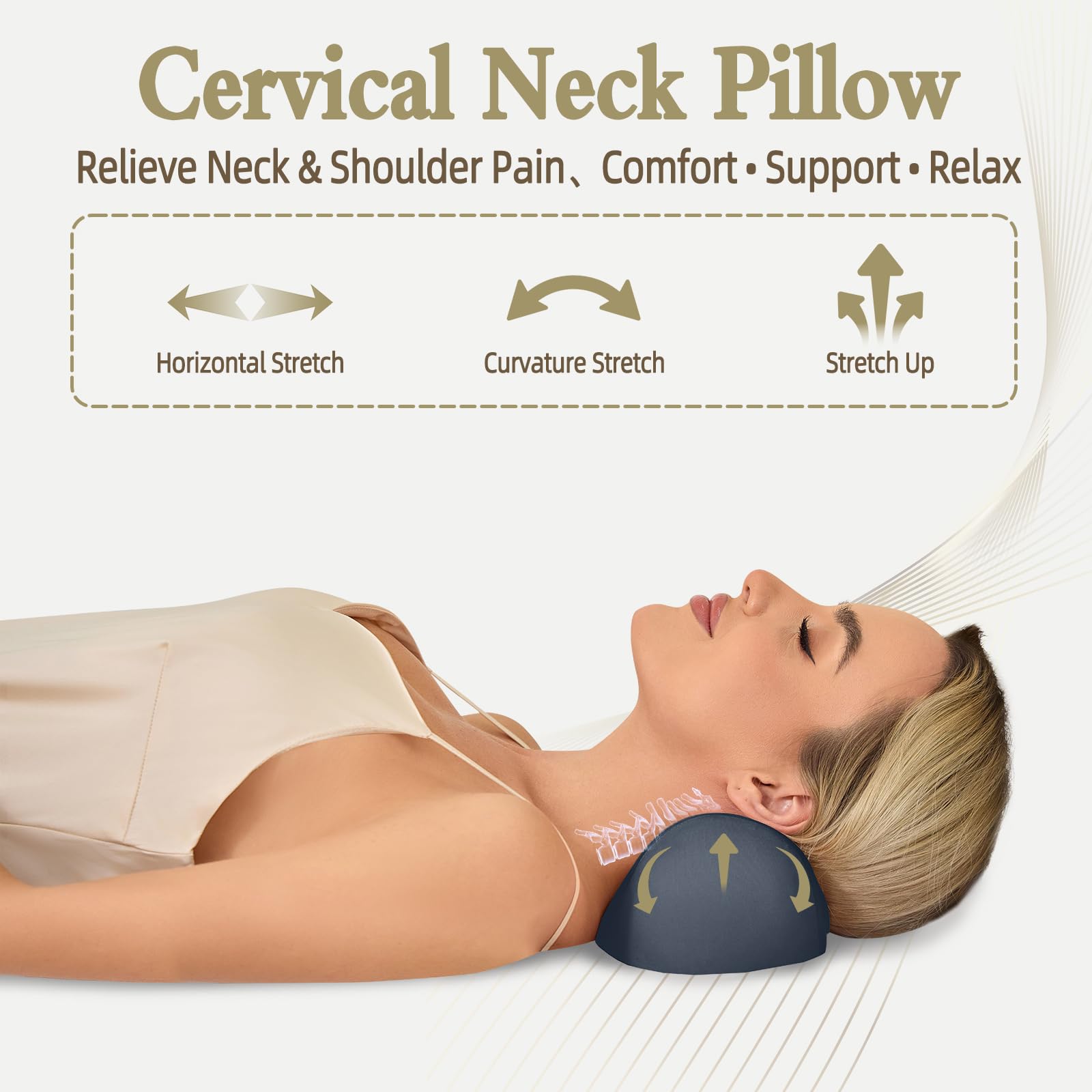 HydroAurum removable cover keeps pillow fresh with breathable fabric.