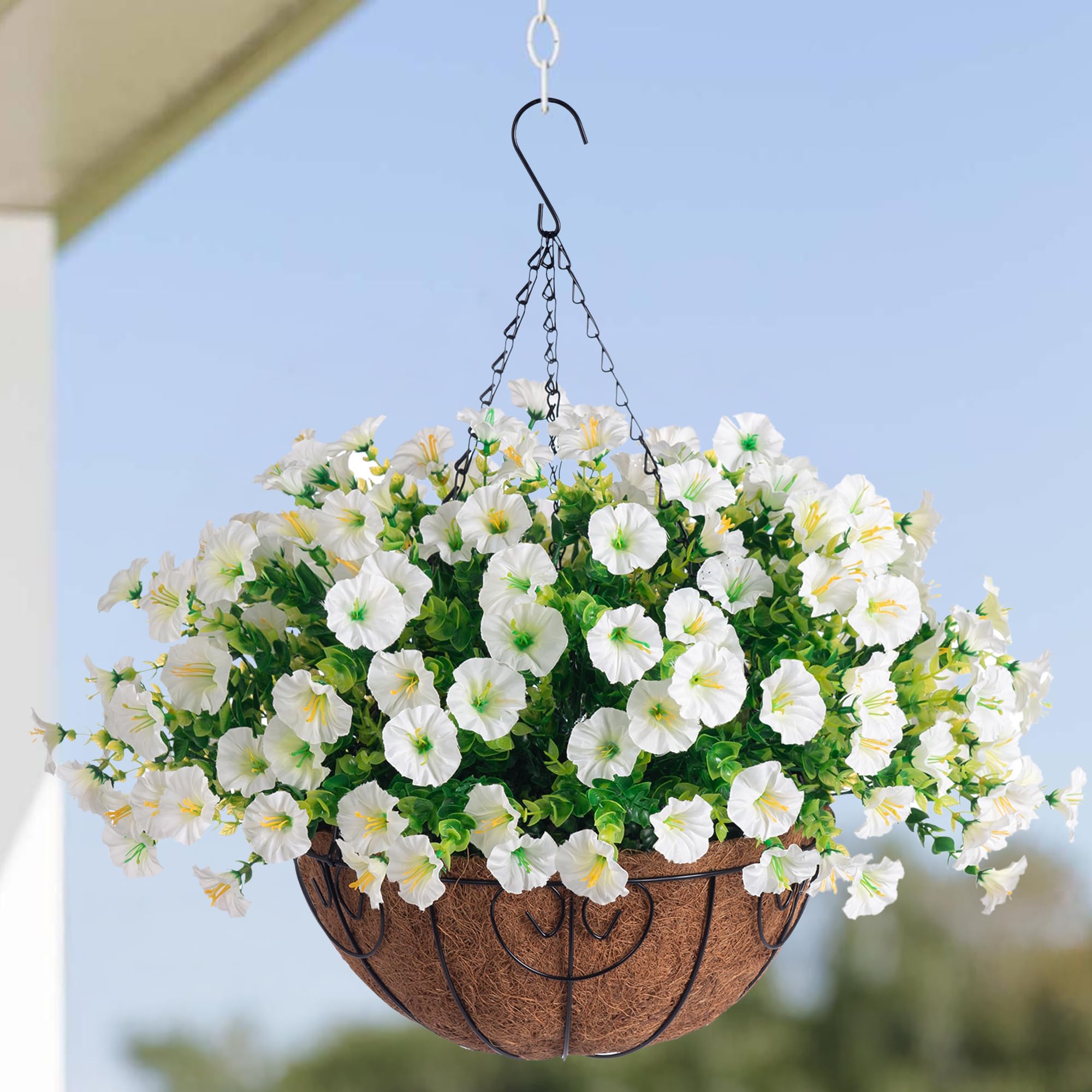 HyeFlora morning glory close-up highlights lifelike petals and vibrant color for outdoor decor.