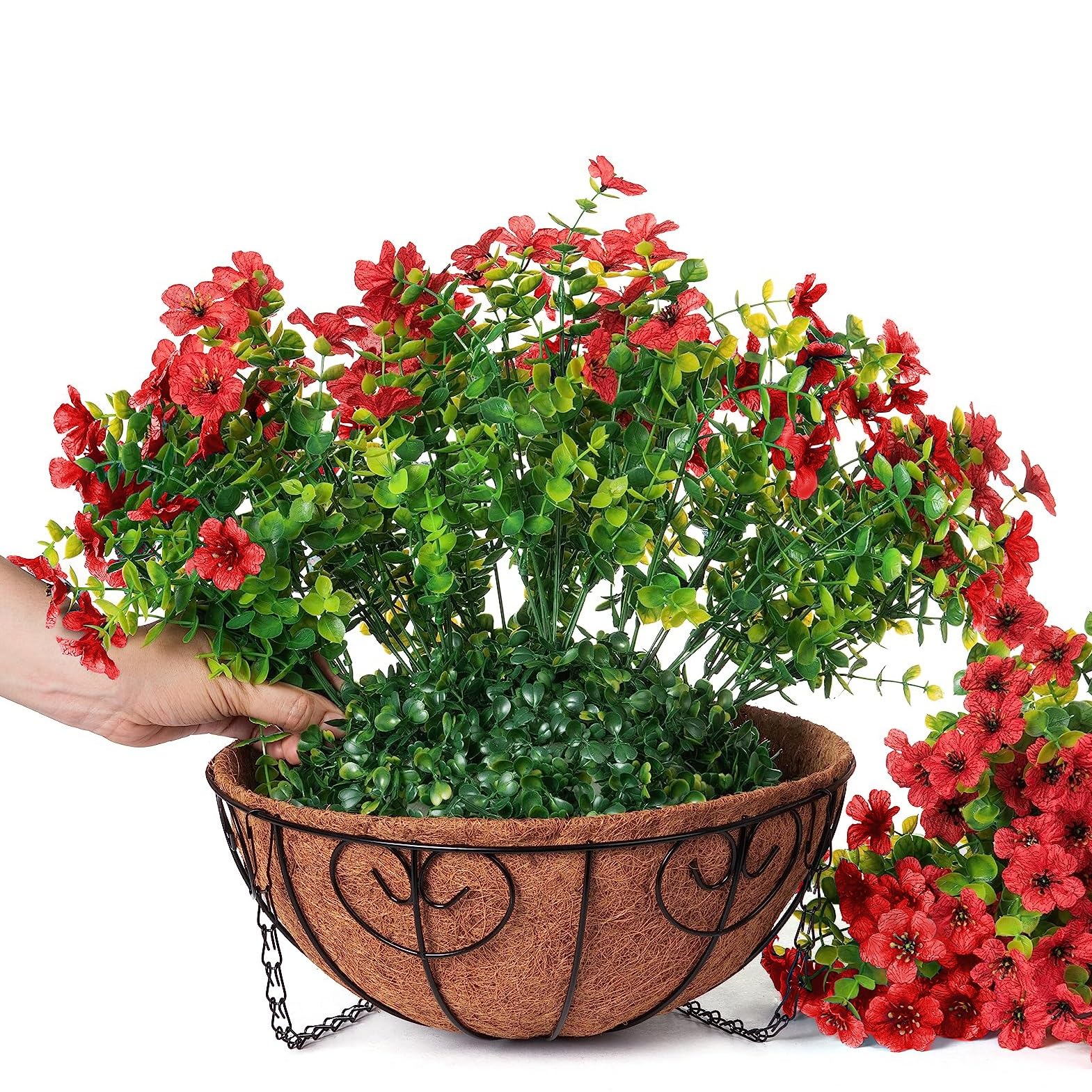 HyeFlora 12-branch bougainvillea assembly in a hanging basket
