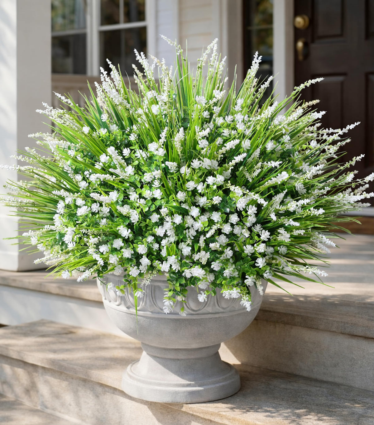 HyeFlora artificial monkey grass bundle for porch decor with low maintenance