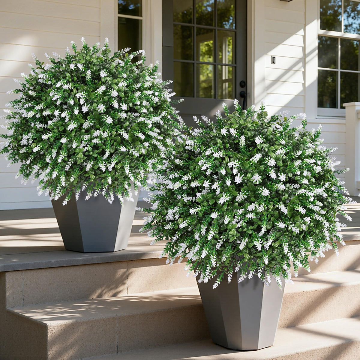 HyeFlora 26-inch topiary boxwood lavender ball for outdoor porch decor.
