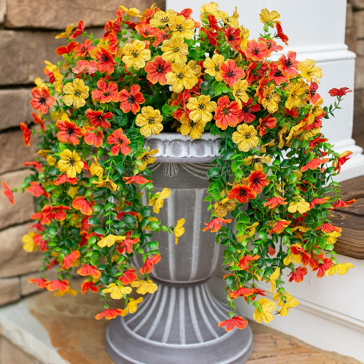 HyeFlora artificial outdoor flowers add lasting color to porches