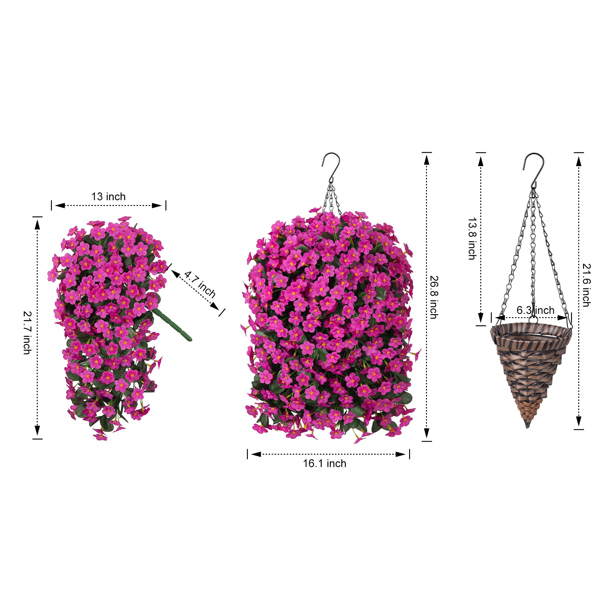 HyeFlora faux hanging daisies basket brightens porches with maintenance-free charm.