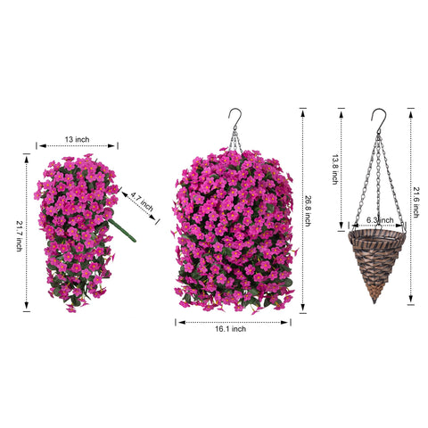 HyeFlora faux hanging daisies basket brightens porches with maintenance-free charm.