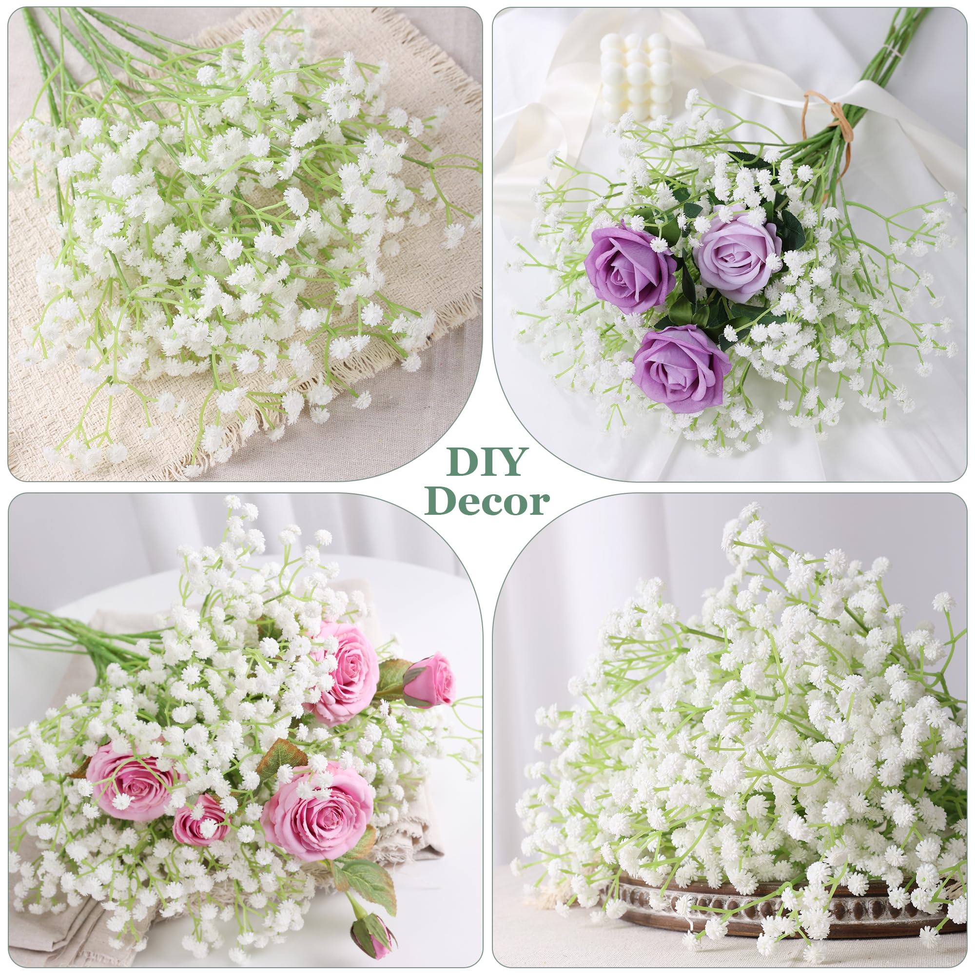 HyeFlora Babys Breath closeup real touch emphasizes soft petals and lifelike look