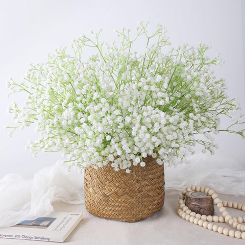 HyeFlora Babys Breath vase arrangement showcases elegant white flowers for tables and displays