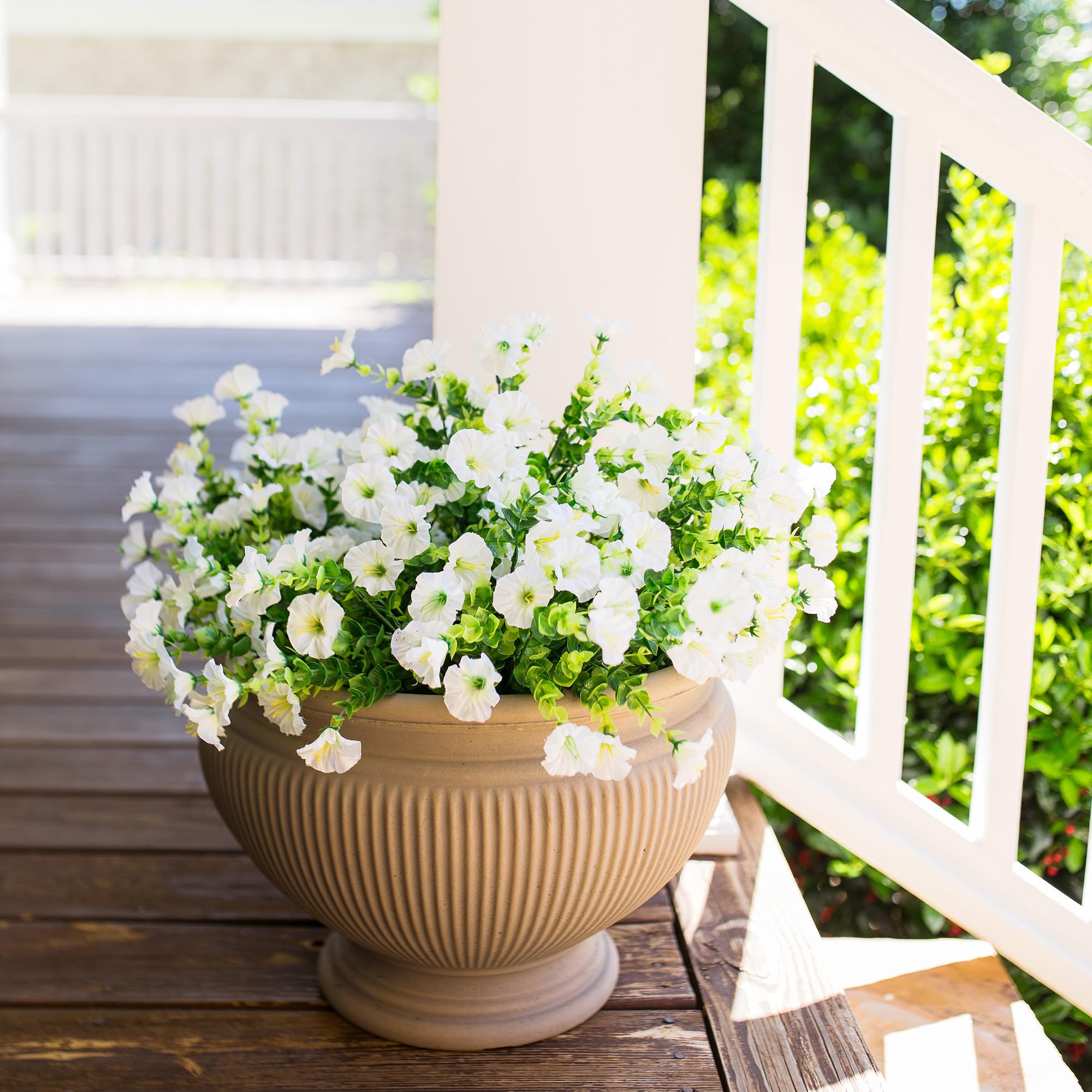 HyeFlora balcony decoration with morning glory blooms and greenery
