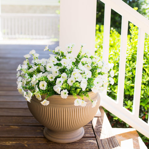 HyeFlora balcony decoration with morning glory blooms and greenery