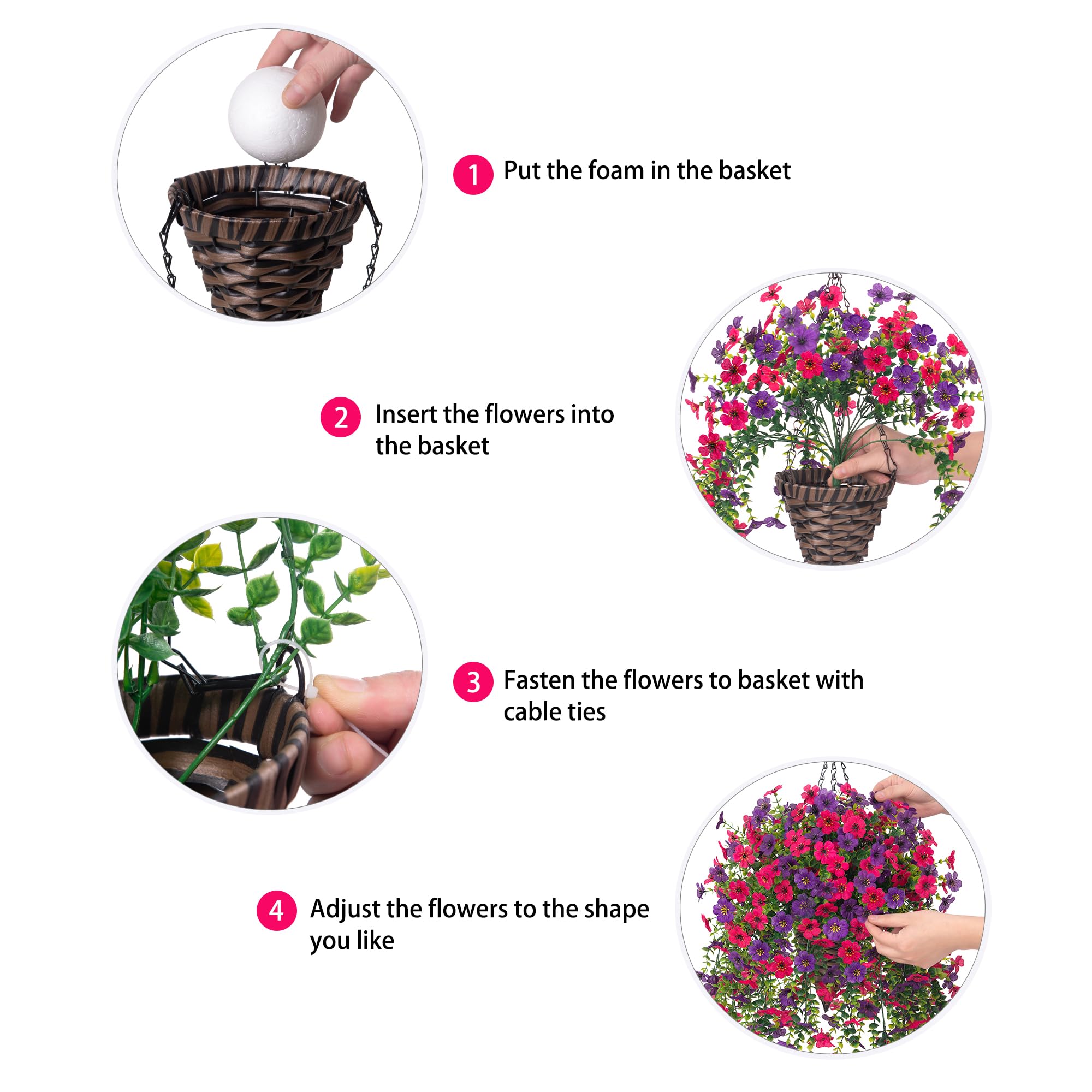 HyeFlora basket with 13-inch chain offers sturdy hanging height for balconies.