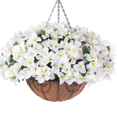 HyeFlora bougainvillea hanging basket assembly for outdoor display.