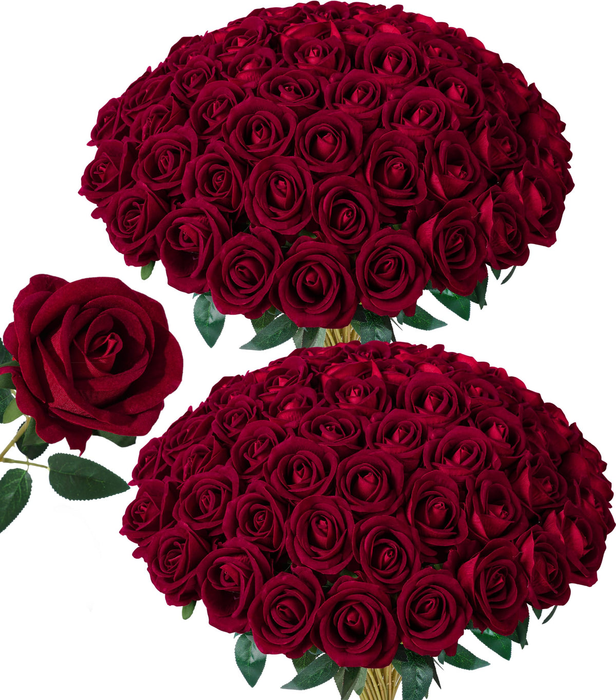HyeFlora Burgundy Rose with long stem for elegant wedding bouquets