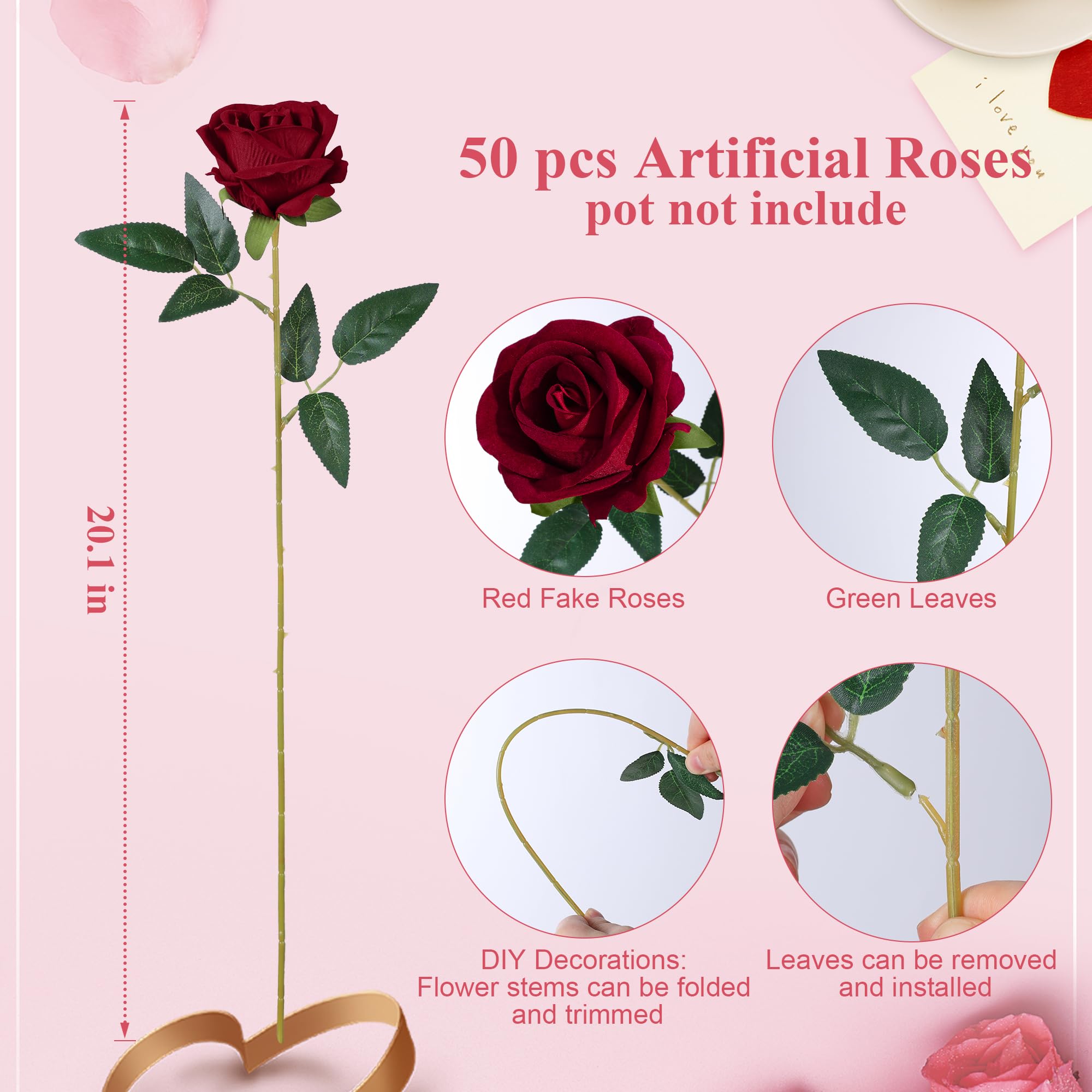 HyeFlora realistic burgundy rose petals in soft velvet texture