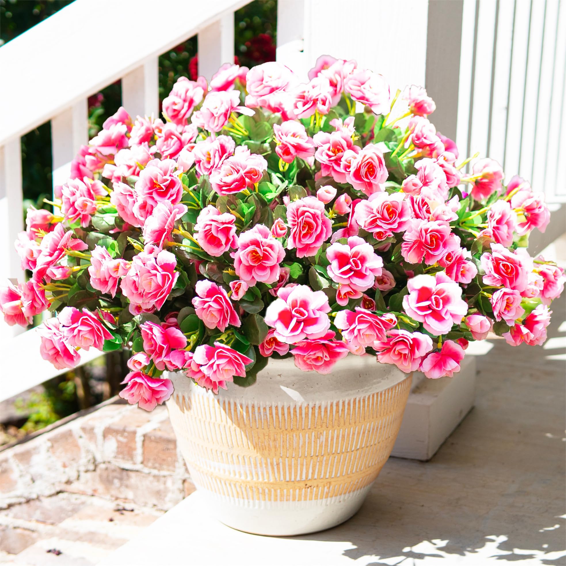 HyeFlora camellia outdoor flower branch in planter for porch decor with UV resistance