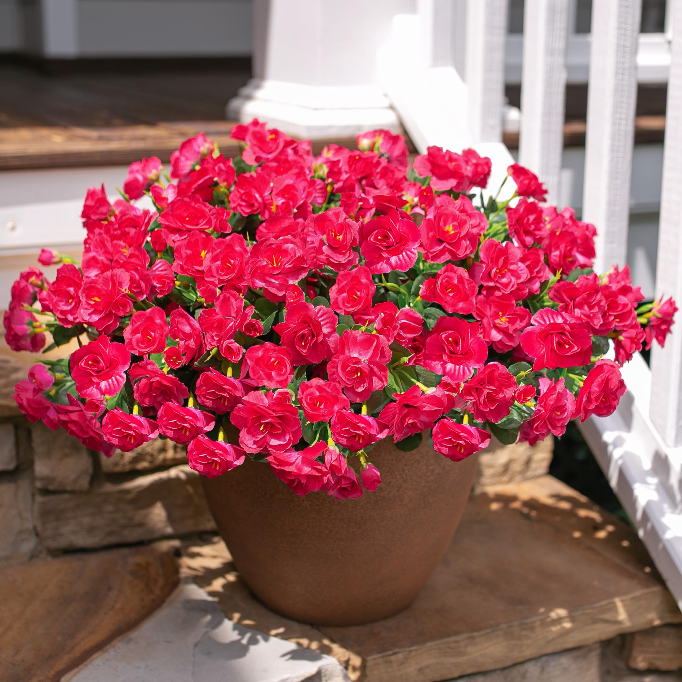 HyeFlora camellia outdoor porch planter, weather-ready color with no watering required.