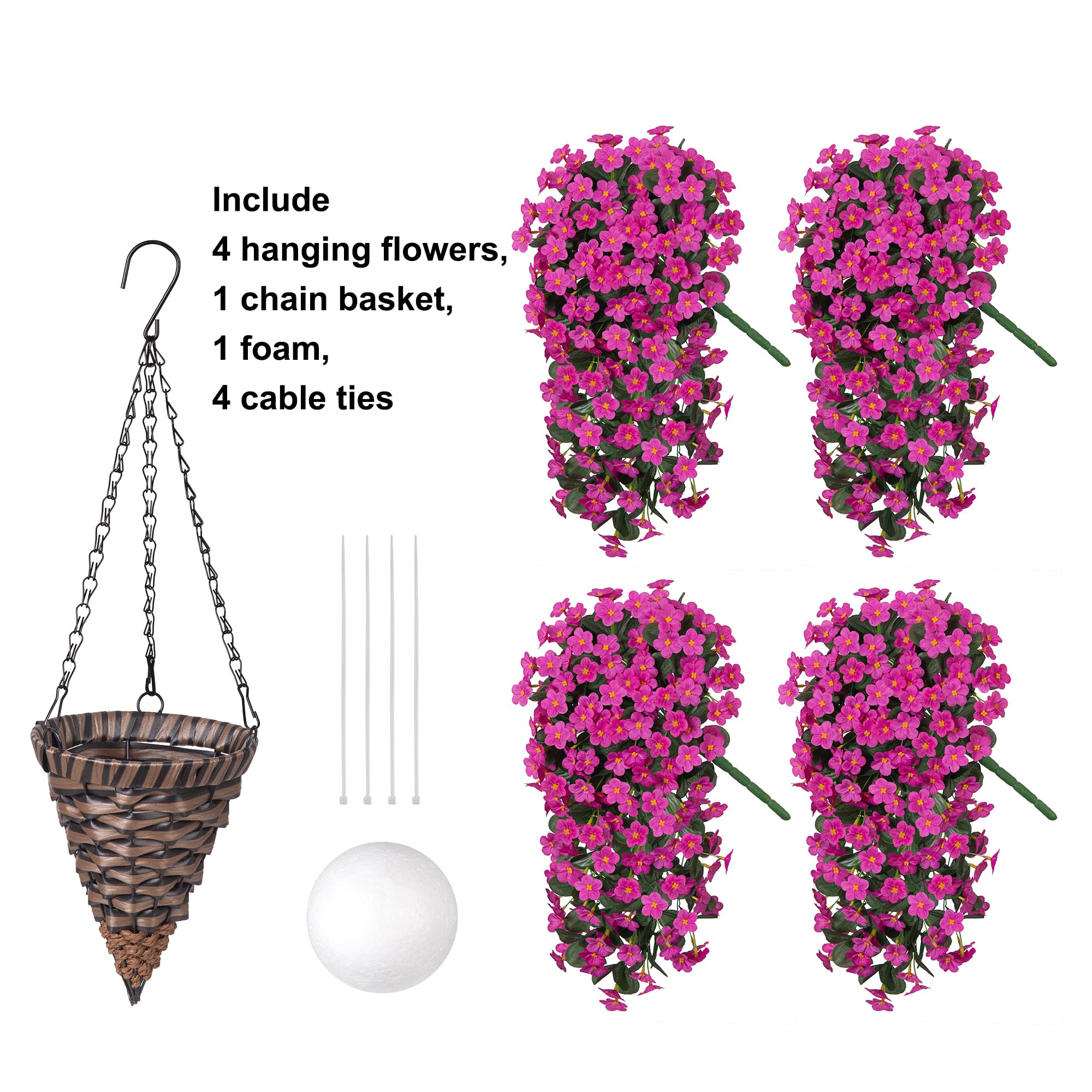 HyeFlora cone basket with orchid branches showcases lush blossoms outdoors.