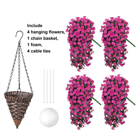 HyeFlora cone basket with orchid branches showcases lush blossoms outdoors.