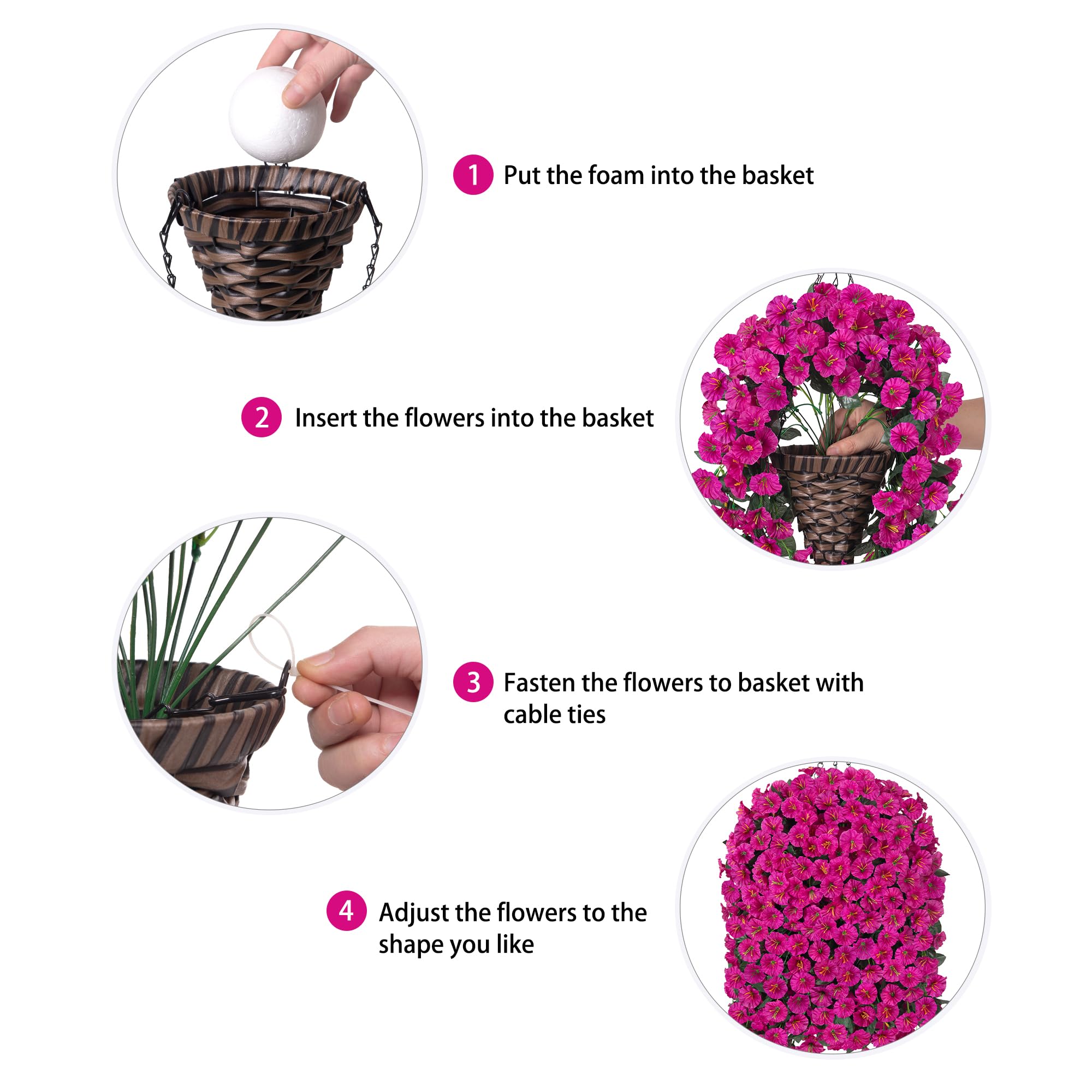 HyeFlora cone-shaped basket with metal chains supports stylish display.