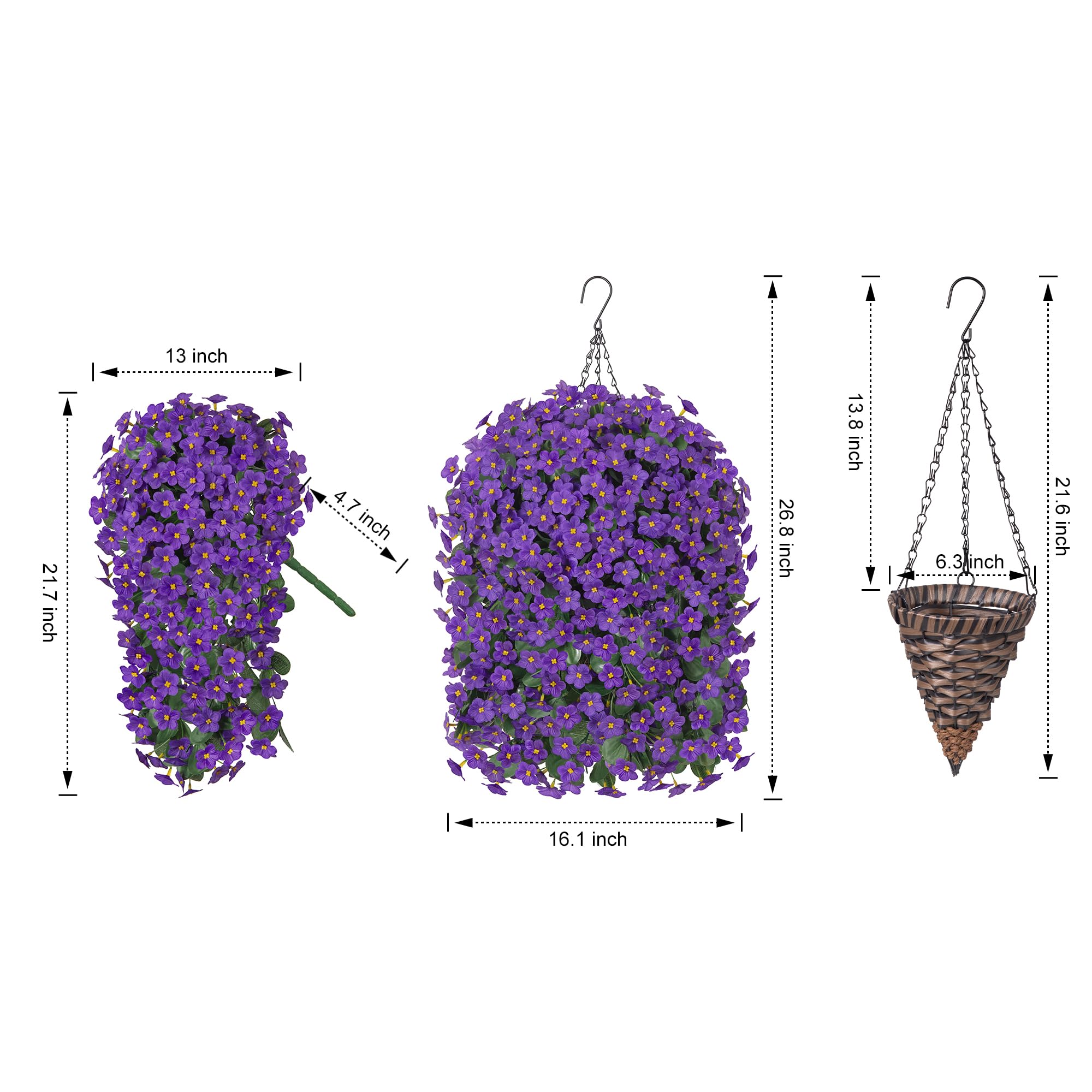 HyeFlora cone-shaped basket with orchid flowers creates year-round charm.