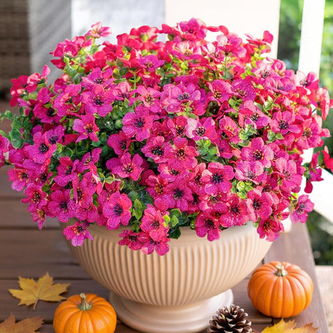 HyeFlora rose red daisy bundles with eucalyptus leaves brighten outdoor porch areas.