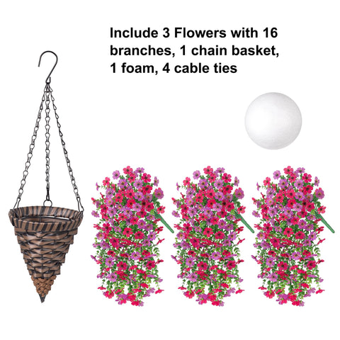 HyeFlora daisy flowers and leaves fill the basket for a lush, natural look.