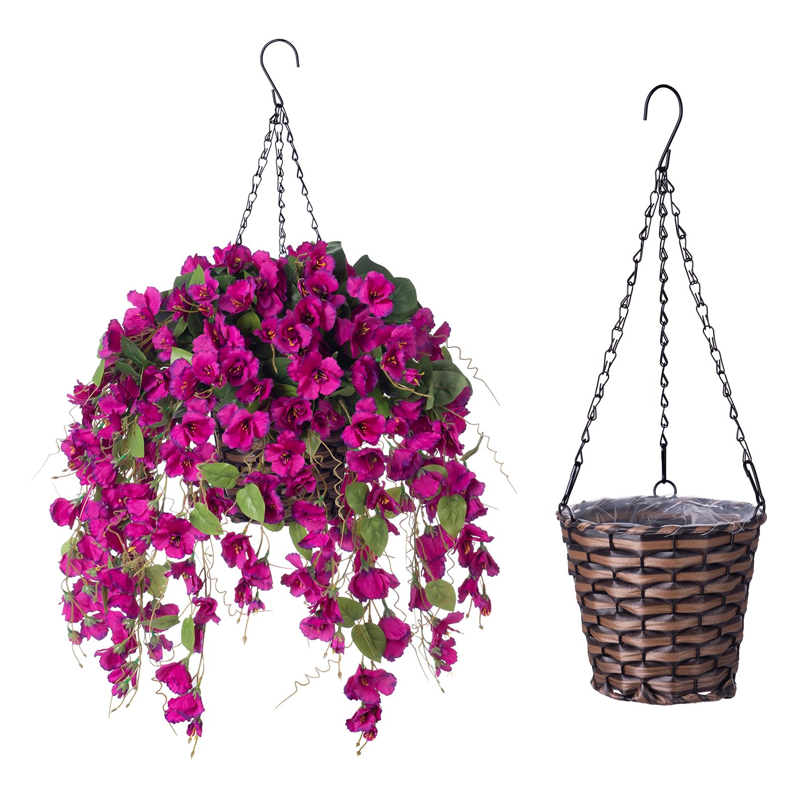 HyeFlora decorative hibiscus display creates a welcoming porch focal point.
