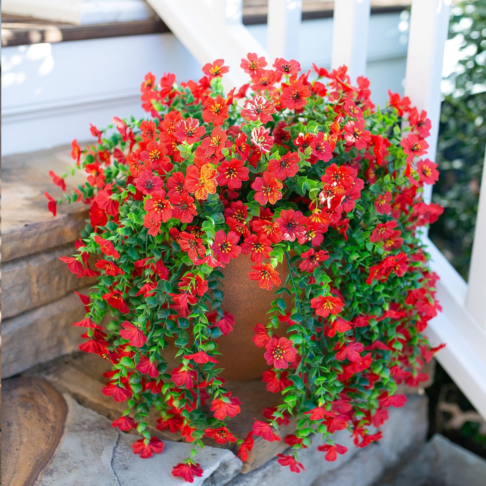 HyeFlora durable outdoor hanging flowers keep color in sun