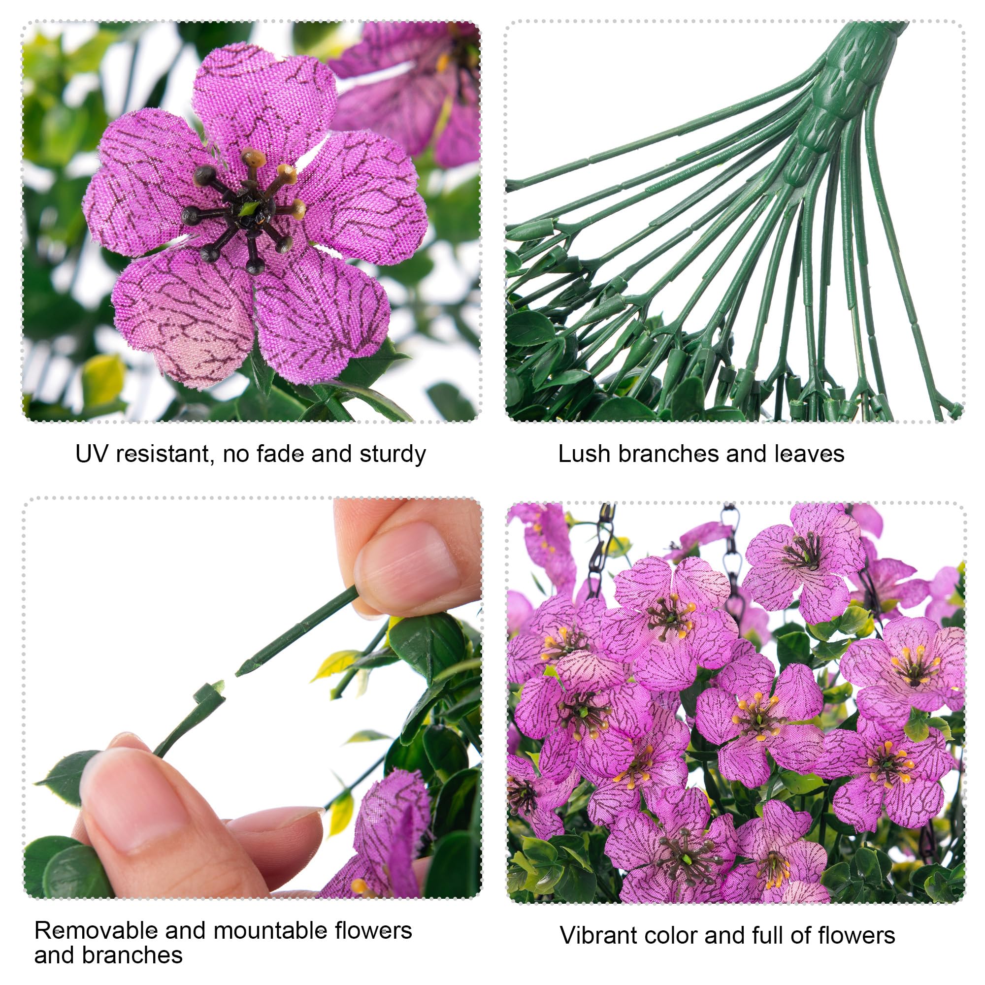 HyeFlora faux decor for garden balcony in purple enhances exterior spaces
