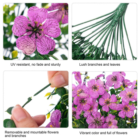HyeFlora faux decor for garden balcony in purple enhances exterior spaces