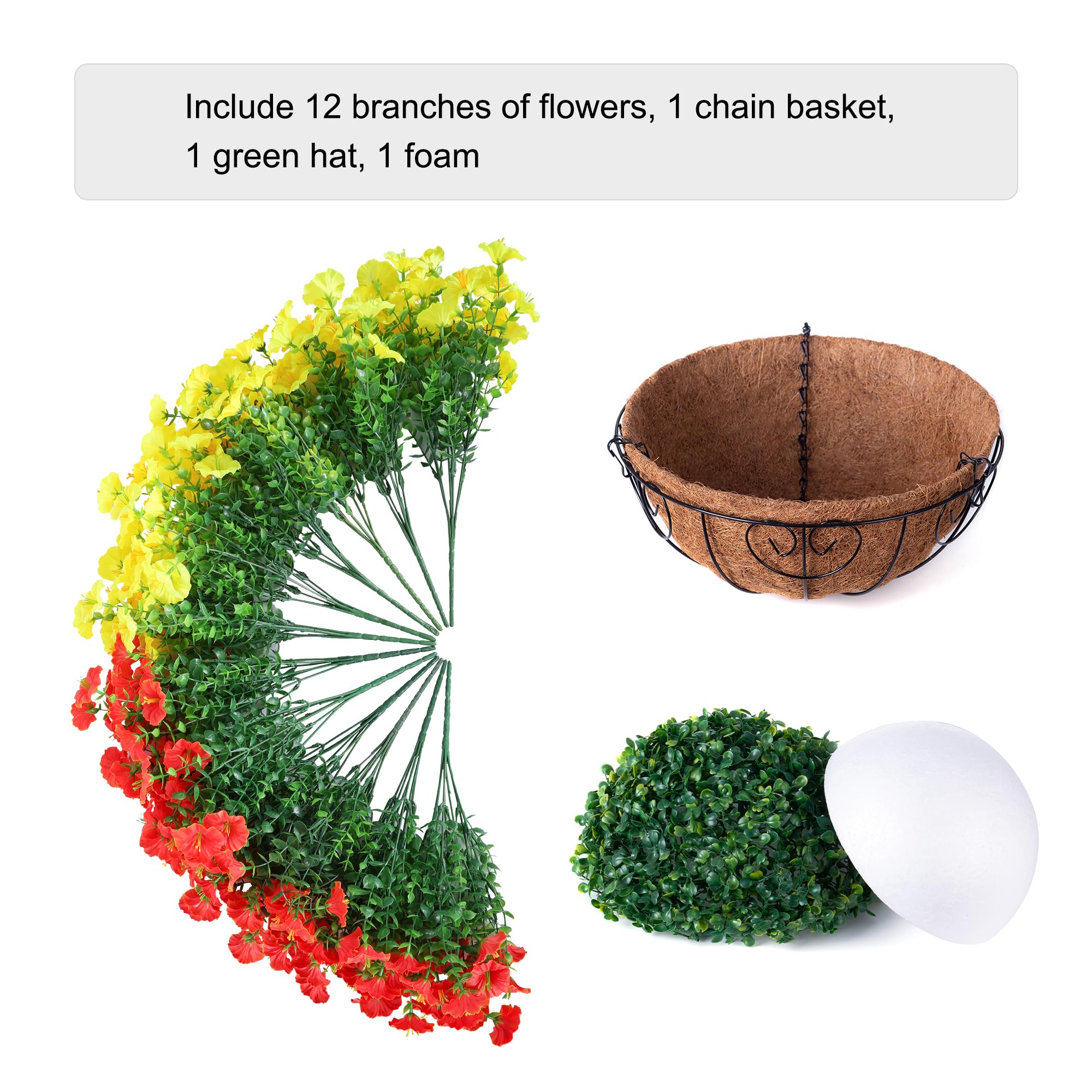HyeFlora foam base – stabilizes outdoor hanging plant.