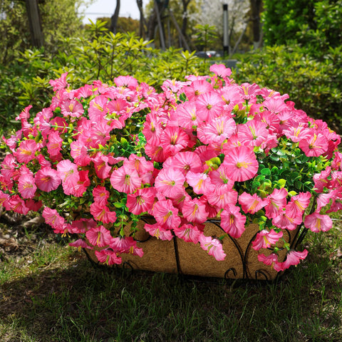 HyeFlora 12-bundle artificial flowers ideal for front door display.