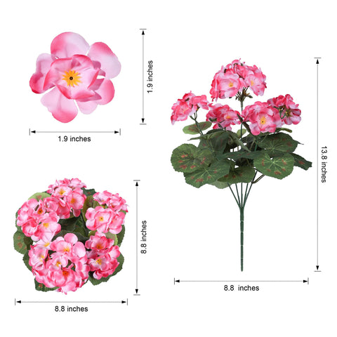 HyeFlora front door decoration uses pink geraniums, weatherproof and vibrant.