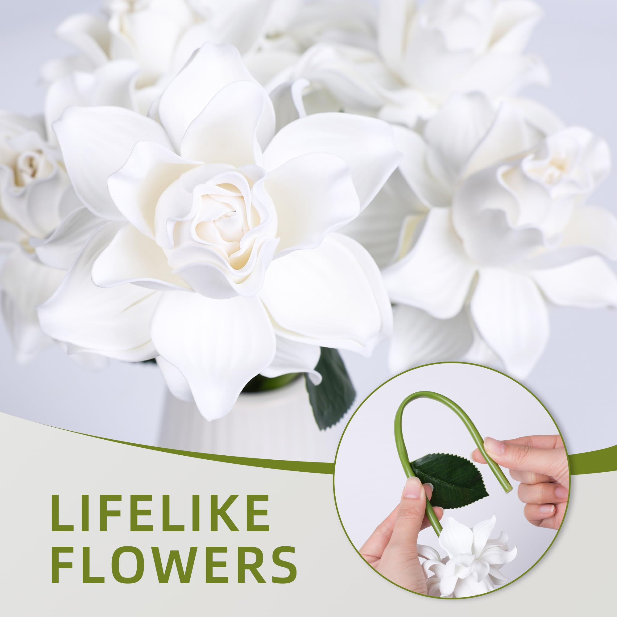 HyeFlora Gardenia stems laid out for easy DIY centerpiece design