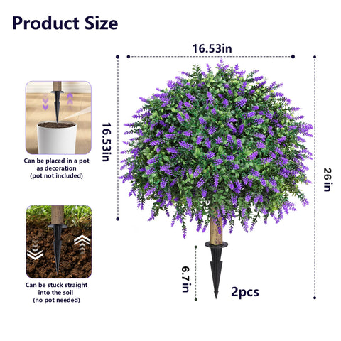 Ground stake ready for easy installation with HyeFlora topiary