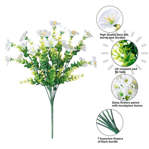 HyeFlora eucalyptus leaves accent white blooms for lush contrast