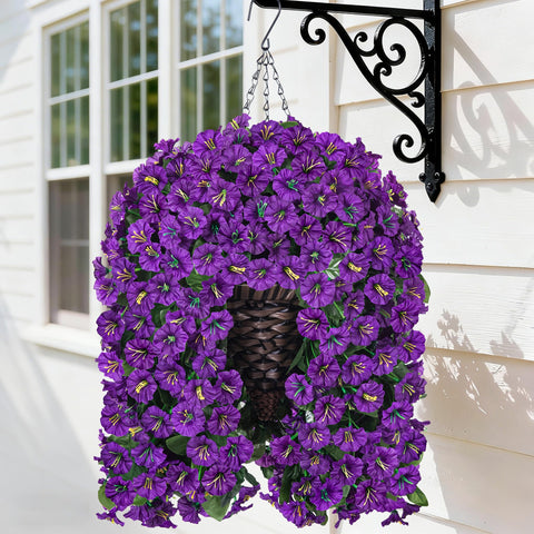 HyeFlora hanging flowers basket front view for outdoor decor