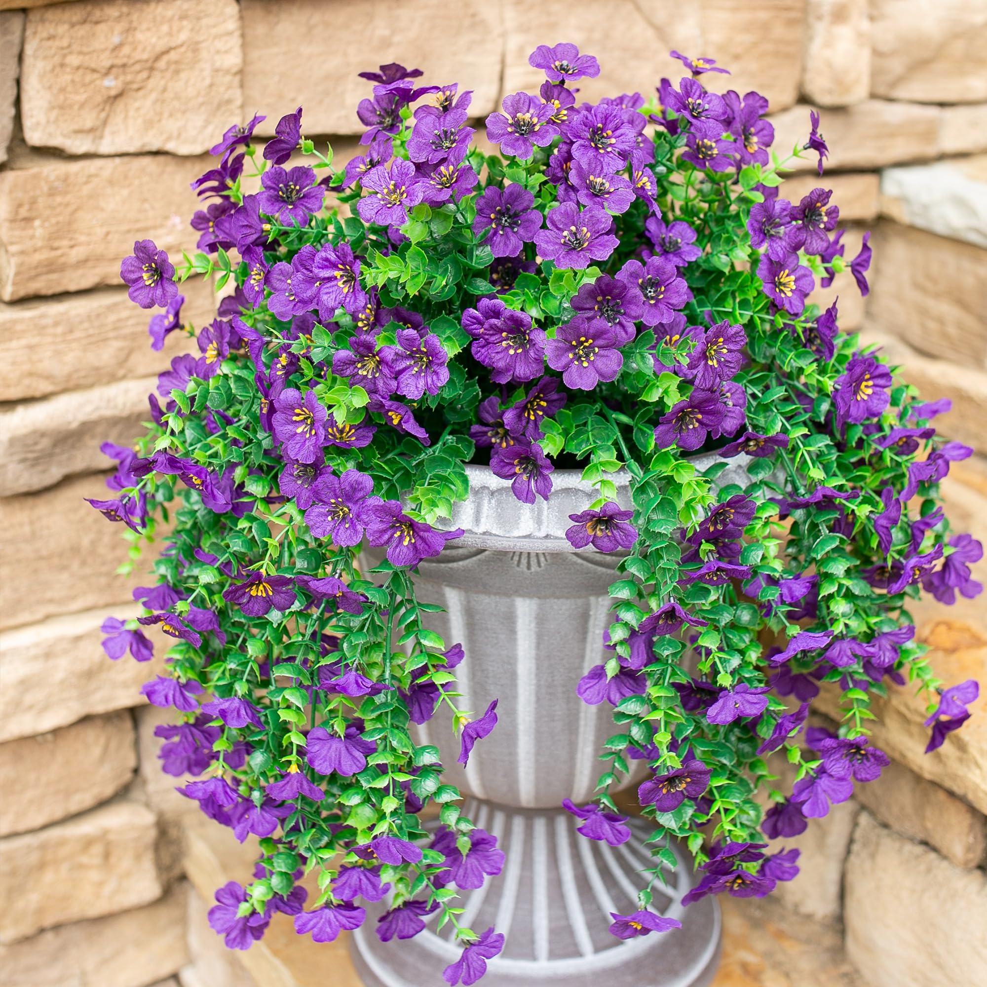 HyeFlora hanging flowers on a patio create inviting outdoor ambiance