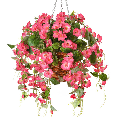 HyeFlora hanging hibiscus basket pink for year-round outdoor color