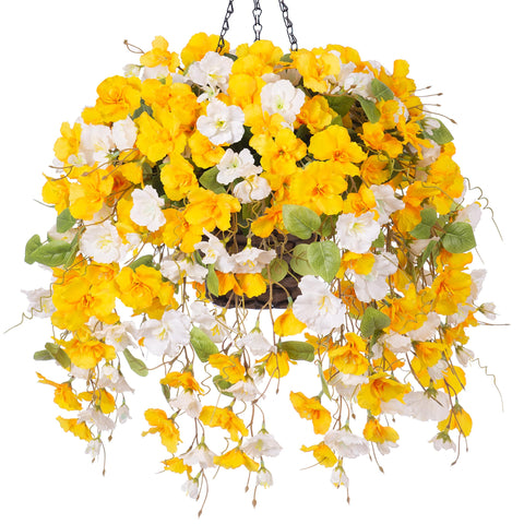 Hyeflora hanging hibiscus basket setup for inviting porch decor