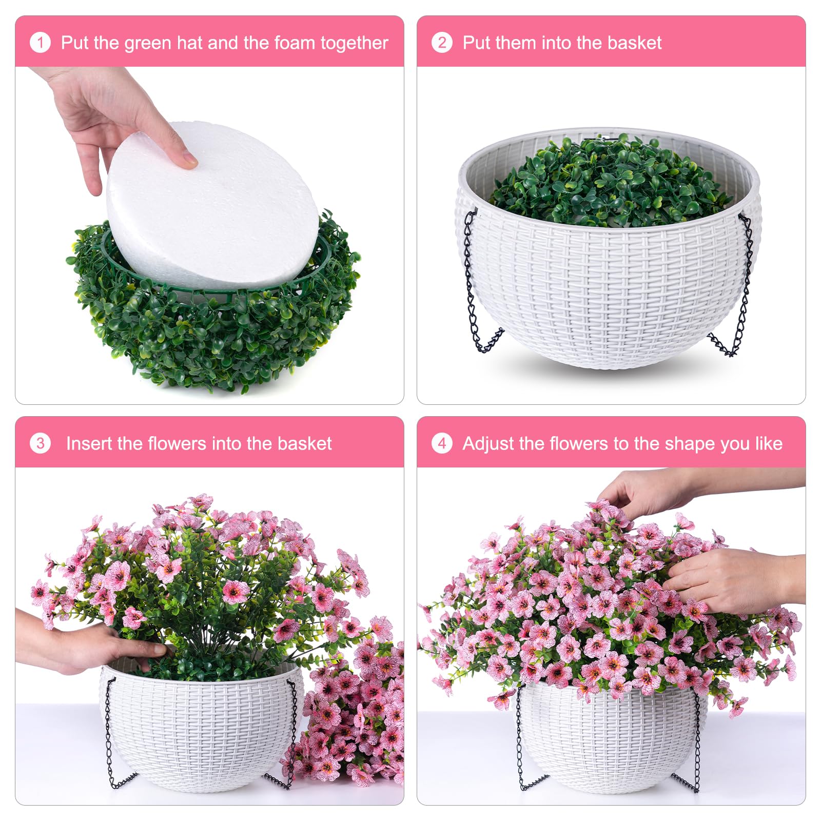 HyeFlora versatile indoor outdoor hanging flowers with daisies