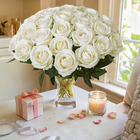 HyeFlora ivory roses suited for wreaths and DIY gift toppers.