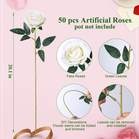 HyeFlora ivory roses UV-resistant to keep colors vibrant outdoors.