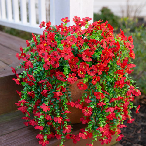 HyeFlora lifelike red daisies for outdoor decor that lasts