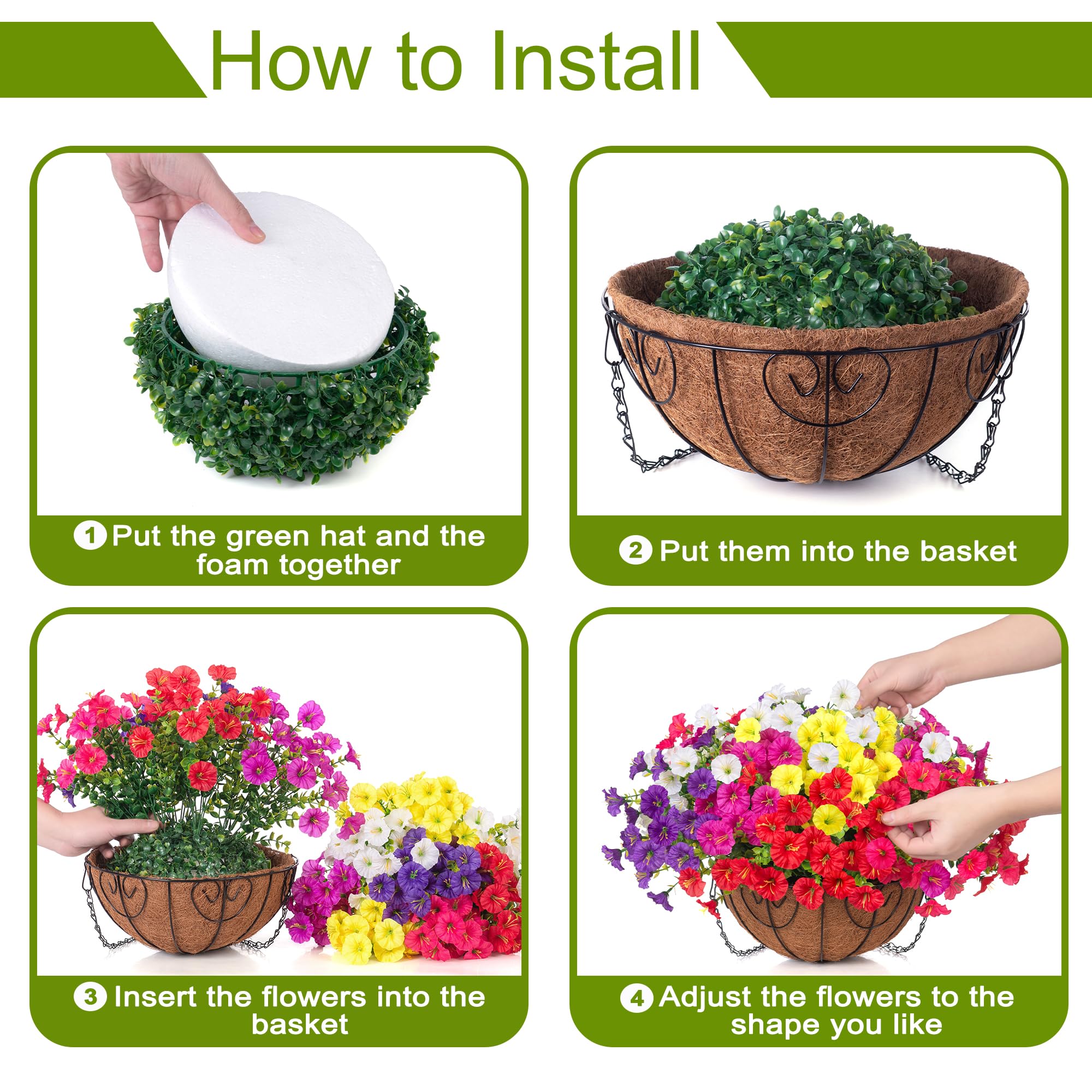 HyeFlora low-maintenance hanging flowers for outdoor use, no watering needed.