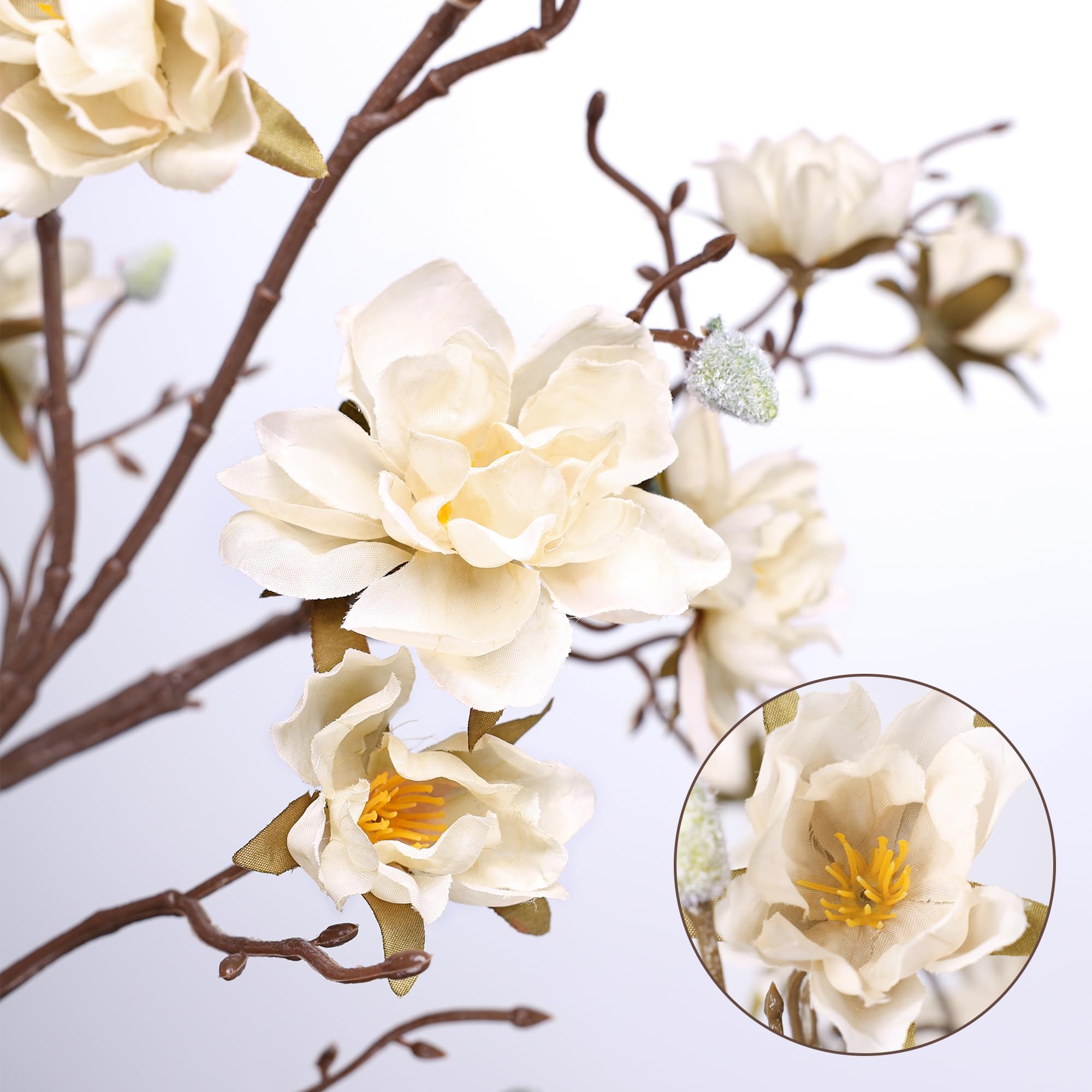 HyeFlora magnolia packaging confirms ready-to-use stems for quick setup.