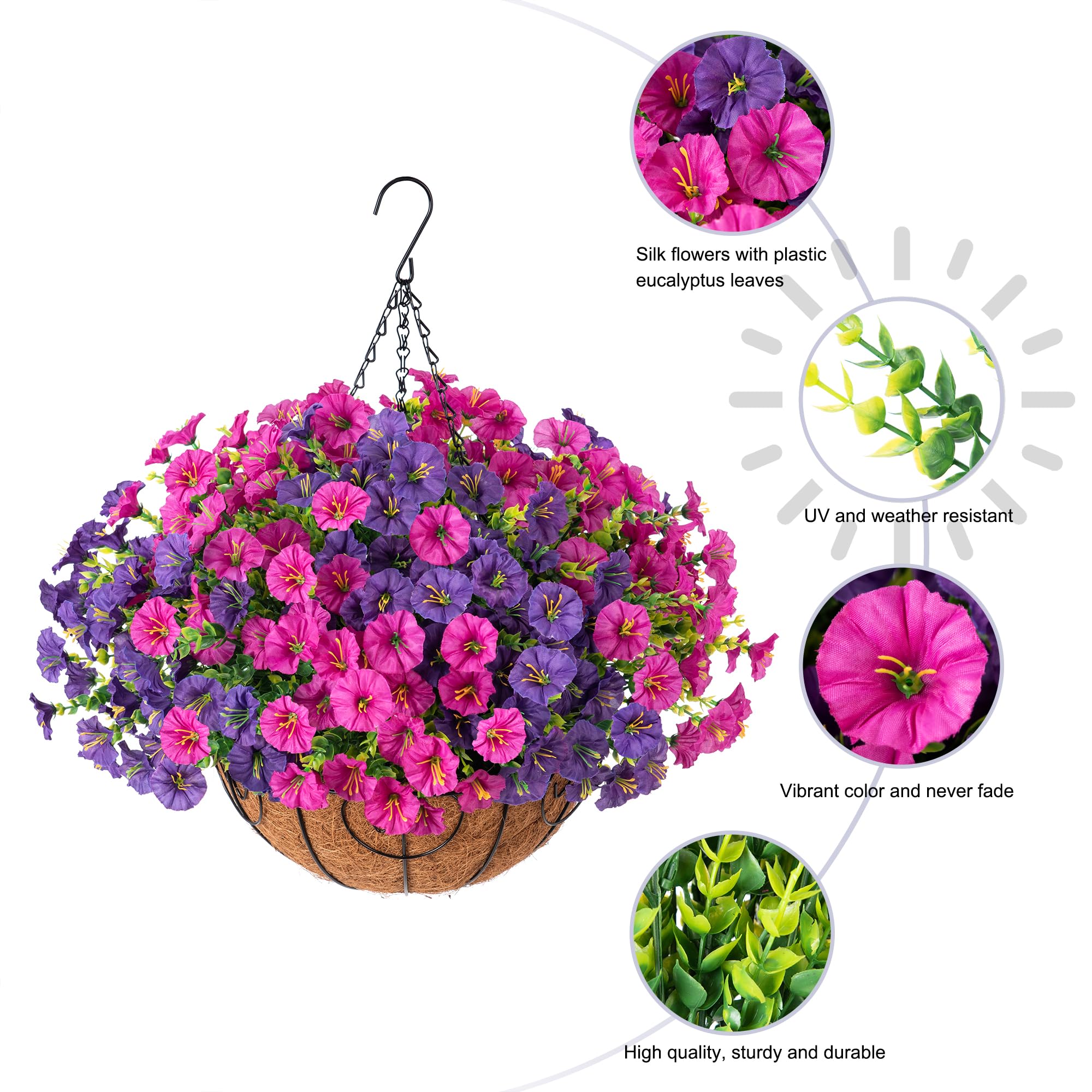 HyeFlora maintenance-free greenery in hanging basket for all seasons