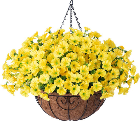 HyeFlora morning glory hanging basket closeup for outdoor decor