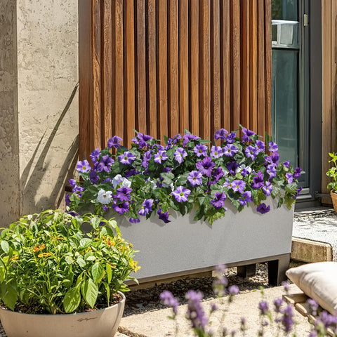 HyeFlora office decor with faux petunias introduces greenery without upkeep